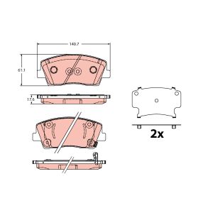 Set di pastiglie freno, freno a disco TRW GDB2375