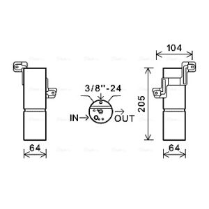 Filtre déshydratant climatisation AVA COOLING MSD598 AVA