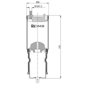 Luftfeder, Fahrerhauslagerung FEBI BILSTEIN 35436