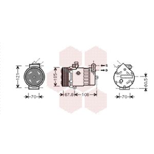 Compressor, ar condicionado VAN WEZEL 3700K477