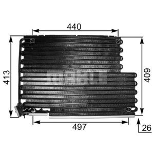 Condensator, airconditioner BEHR MAHLE AC 343 000S