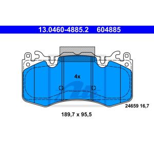 Bremsbelagsatz ATE 13.0460-4885.2, Vorne