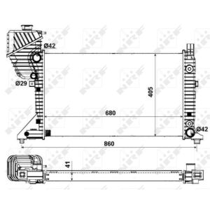 Radiator, motorkoeling Economy Class NRF 55349A