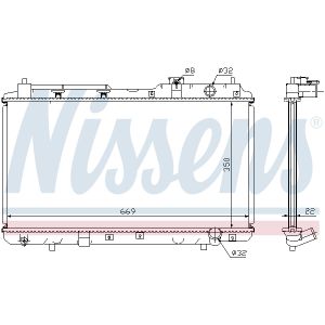 Radiatore, raffreddamento motore NISSENS 68101A