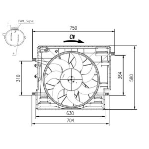 Ventilador, arrefecimento do motor NRF 47967