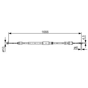 Cable, freno de servicio BOSCH 1 987 482 032