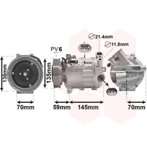 Compressor, ar condicionado VAN WEZEL 0100K145