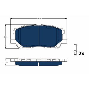 Conjunto de pastilhas de travão TRW GDB3338BTE, frente