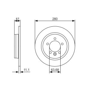 Bremsscheibe BOSCH 0 986 479 691 hinten, voll, 1 Stück