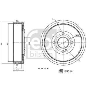 Tamburo freno FEBI BILSTEIN 178514