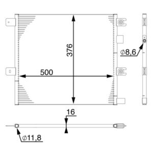 Condensador, aire acondicionado BEHR MAHLE AC 76 000S