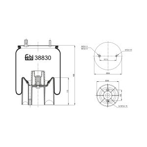 Fuelle de resorte, suspensión neumática FEBI BILSTEIN 38830