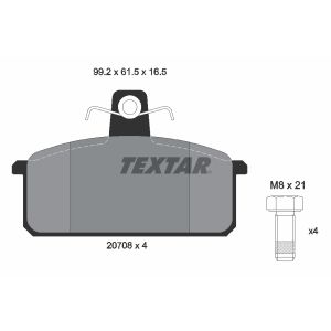 Remblokset TEXTAR 2070803, voor