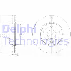 Discos de freno DELPHI BG4187C delantero, ventilado , 2 Pieza