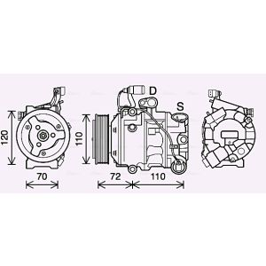 Compressor, ar condicionado AVA COOLING SAK025