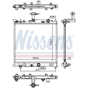 Radiador, refrigeración de motor NISSENS 641777