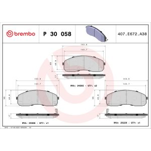 Levyjarrun jarrupalasarja BREMBO P 30 058