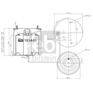 Fuelle de resorte, suspensión neumática FEBI BILSTEIN 183440