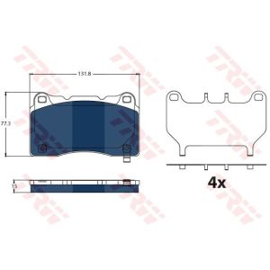 Bremsbelagsatz TRW GDB2198BTE, vorne, hinten