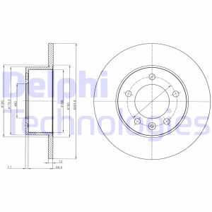 Dischi freno DELPHI BG4320 posteriore, completo, 2 pezzo