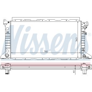 Radiador, refrigeración de motor NISSENS 62048