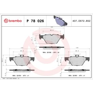 Conjunto de pastilhas de travão, travão de disco PRIME LINE BREMBO P 78 026