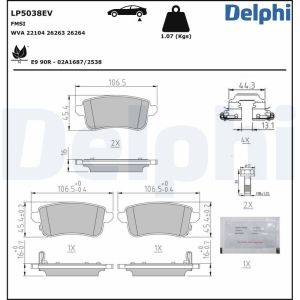 Bromsbeläggssats DELPHI LP5038EV