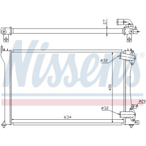 Radiador, refrigeración de motor NISSENS 63701