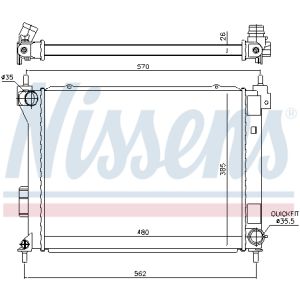 Kühler, Motorkühlung NISSENS 67615