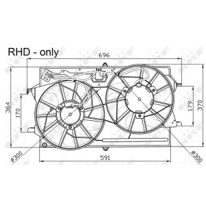 Ventilador, arrefecimento do motor NRF 47033