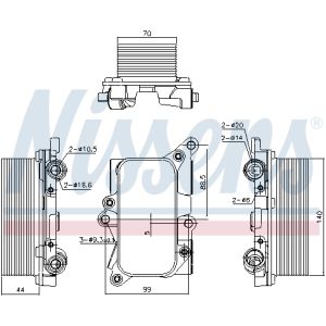 Enfriador de aceite, transmisión automática NISSENS 91226
