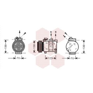 Compressor, ar condicionado VAN WEZEL 0100K016