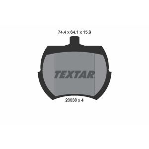Jeu de plaquettes de frein à disque TEXTAR 2003801, Avant