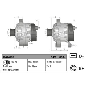 Drehstromlichtmaschine DENSO DAN654