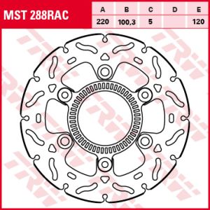 Disque de frein TRW MST288RAC, 1 Pièce