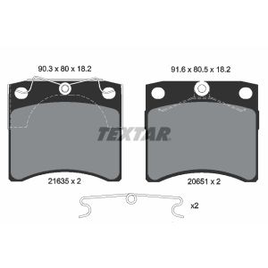 Bremsbelagsatz TEXTAR 2163501, Vorne