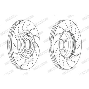 Disco freno FERODO DDF2054C-1 anteriore, ventilato, perforato, 1 pezzo