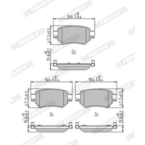 Set di pastiglie freno FERODO FDB4944, indietro