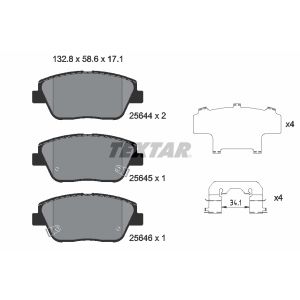 Bremsbelagsatz TEXTAR 2564401, Vorne