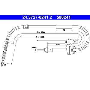 Cavo freno, freno a mano ATE 24.3727-0241.2