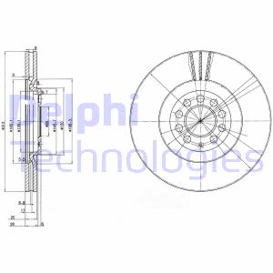 Discos de freno DELPHI BG3528 delantero, ventilado , 2 Pieza