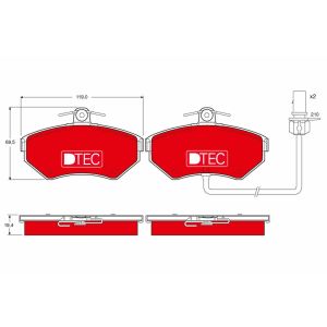 Bremsbelagsatz TRW GDB1366DTE, Vorne