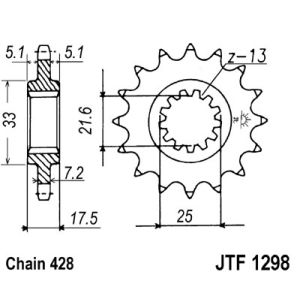 Kettenrad JT JTF1298,17