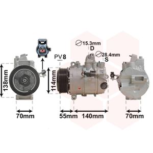 Compresor, aire acondicionado VAN WEZEL 0200K187