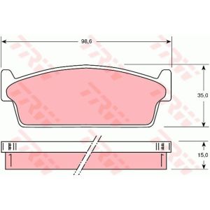 Bremsbelagsatz TRW GDB1021, Hinten