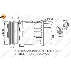 Ilmastoinnin kompressori NRF 32064