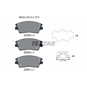 Juego de pastillas de freno TEXTAR 2232901, delante