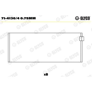 Rolamento da biela GLYCO 71-4130/4 0,75mm