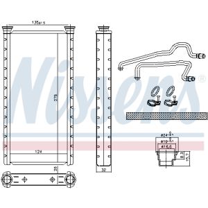 Lämmönvaihdin, matkustamon lämmitysjärjestelmä NISSENS 707221