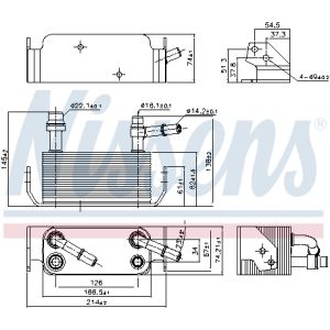 Enfriador de aceite, transmisión automática NISSENS 91280